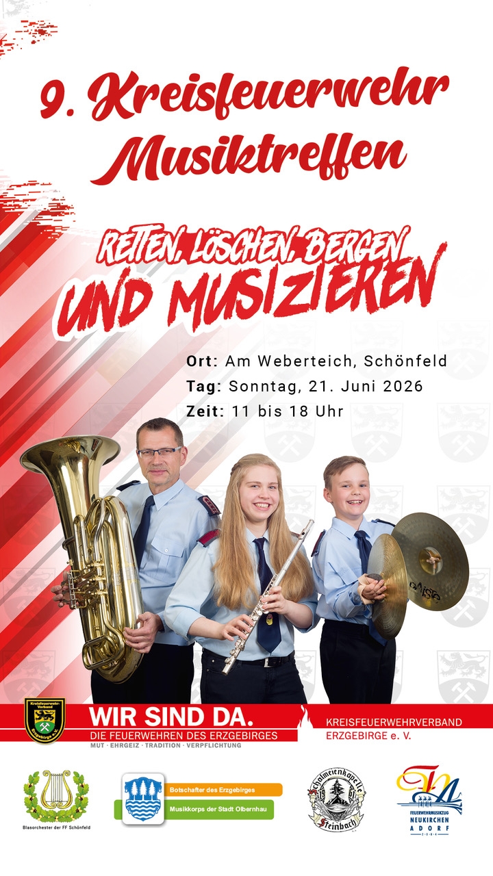 21.06.2026 9. Kreisfeuerwehrmusiktreffen in Schönfeld
